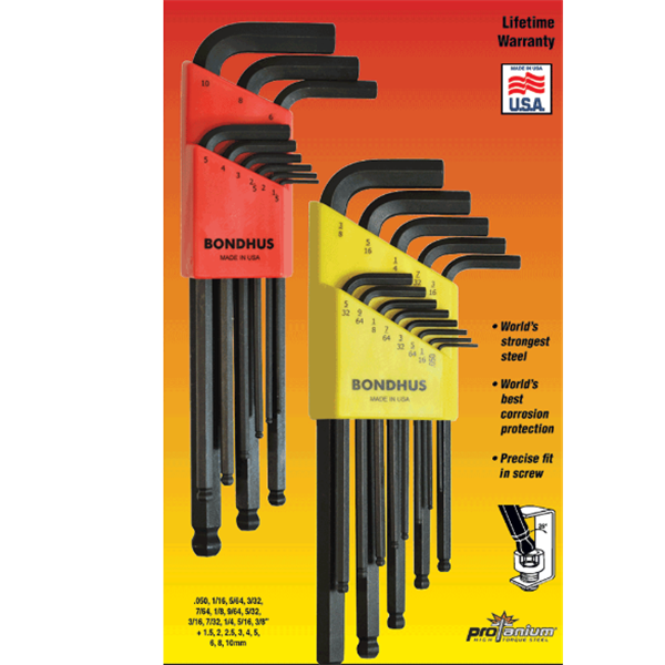 美國(guó)Bondhus波頭六角端L型扳手HLX6MG