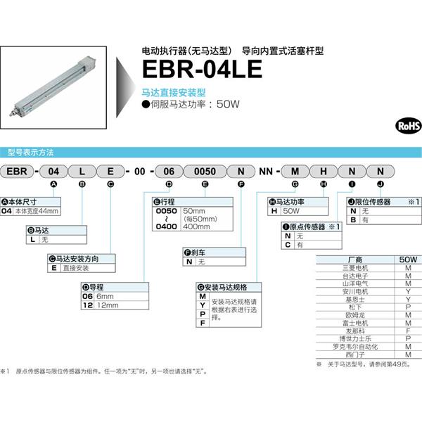 CKD喜開理電動執(zhí)行器（無馬達(dá)型）滑塊型EBR-04LE-00-060100NNN-YHNN