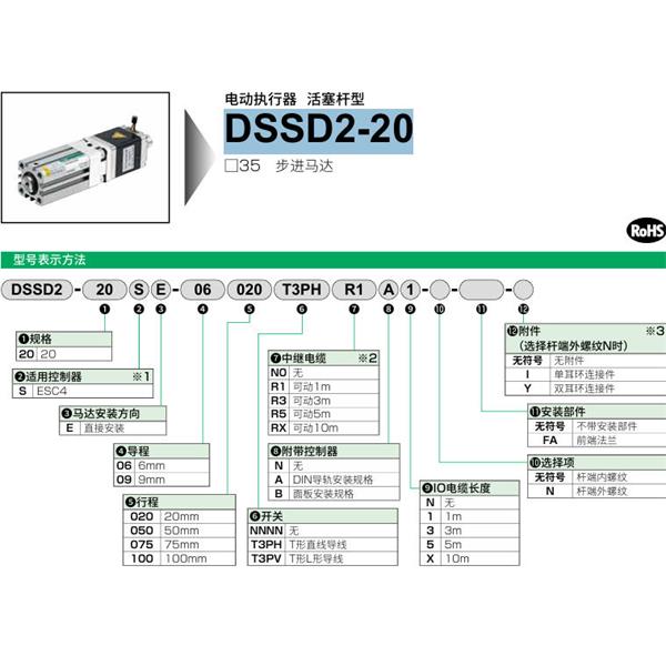 CKD喜開理電動執(zhí)行器（無馬達型）活塞桿型DSSD2-20SE-06020T3PVRXBX