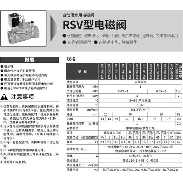 CKD喜開(kāi)理自動(dòng)灑水用樹(shù)脂制電磁閥RSV-50F-210-AC24V