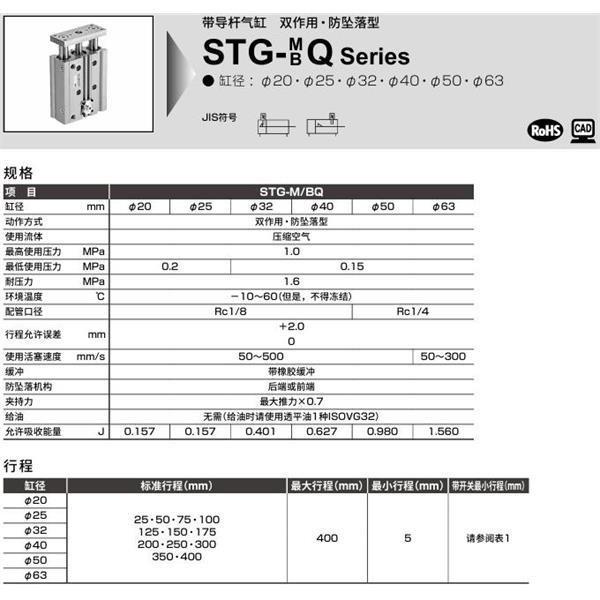 CKD喜開理帶導(dǎo)桿氣缸STG-BQ-25-25-H-M1