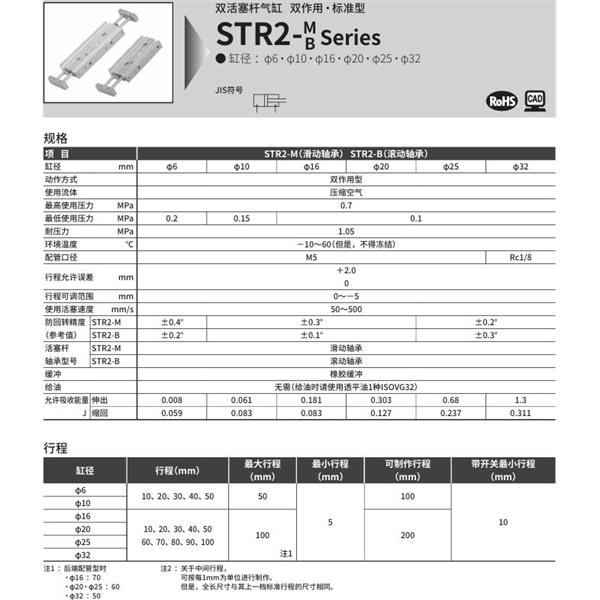 CKD喜開理帶導(dǎo)桿氣缸STR2-MQ-20-90-H-O