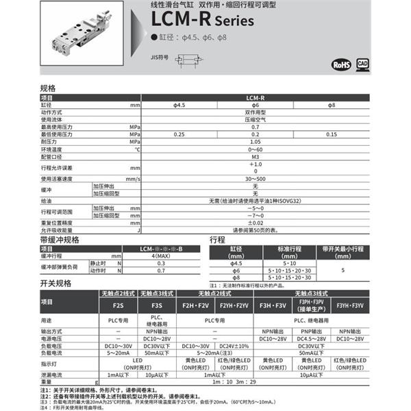 CKD喜開理線性滑臺(tái)氣缸LCM-R-6-5-L-J2