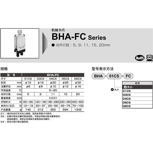 CKD喜開理機(jī)械卡爪BHA-03CS-FC