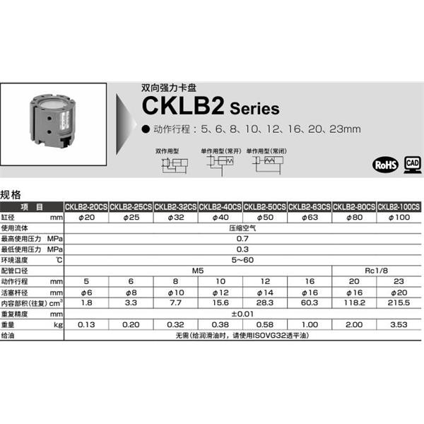 CKD喜開理雙向強(qiáng)力卡盤CKLB2-25CS-Y1