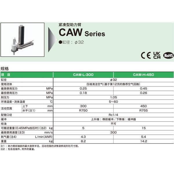 CKD喜開理緊湊型機械臂CAW-L-450-BV70
